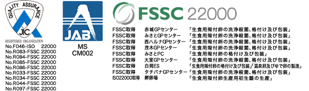 ISO22000・FSSC22000取得